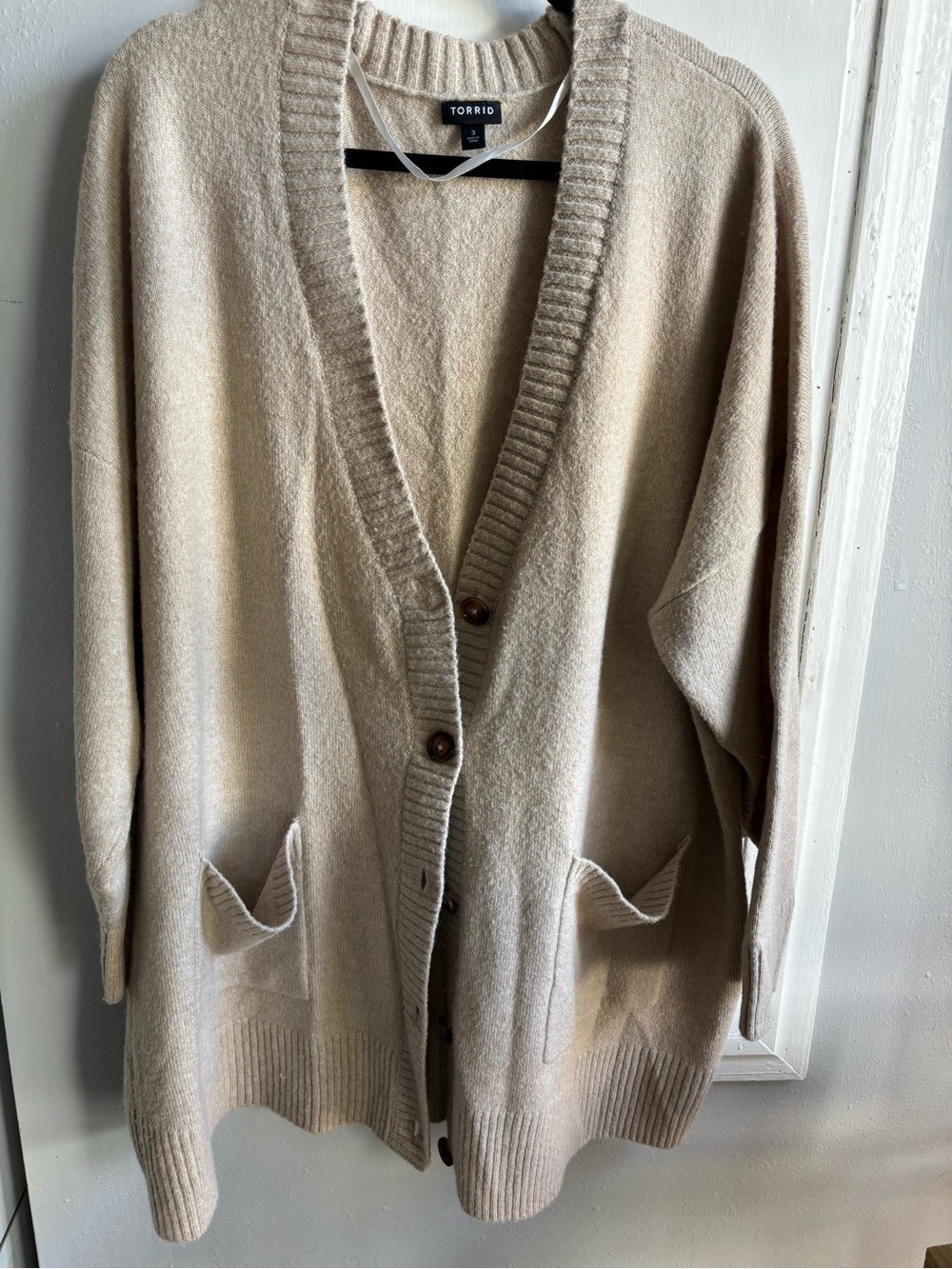 torrid Neutral Cream Button-Up Cardigan